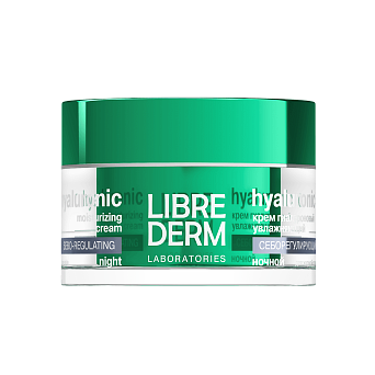 Гиалуроновый крем увлажняющий себорегулирующий ночной для жирной кожи 50 мл